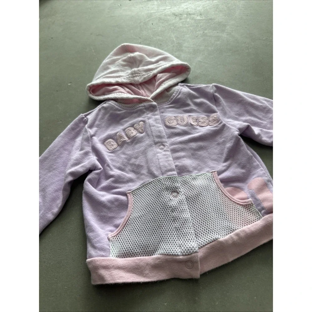 Pink And‎ Purple Baby Guess Two Piece Set Zip Up And T-Shirt Size 18 Months